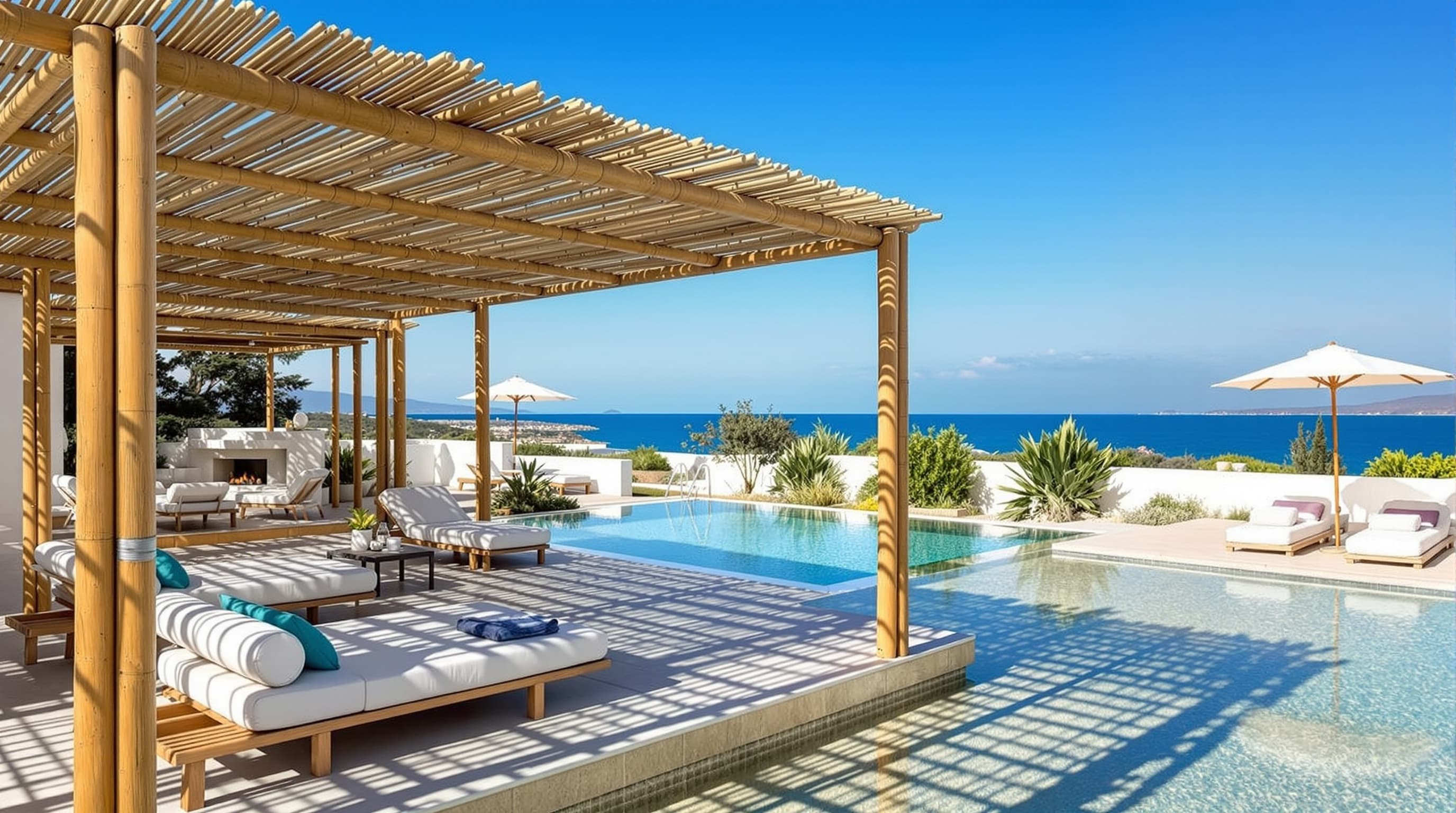 Otel Terası Saz Hasır Çatı